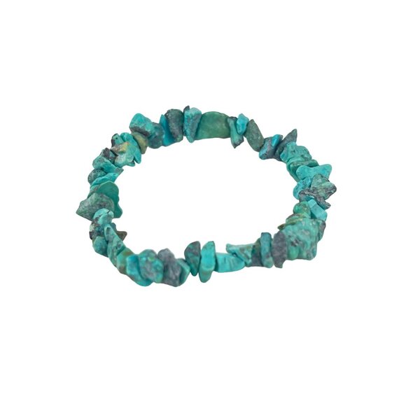 Turquoise Chip Stone Stretch Bracelet Natural Gemstone Beads Bohemian Jewelry Fo - Picture 3 of 6
